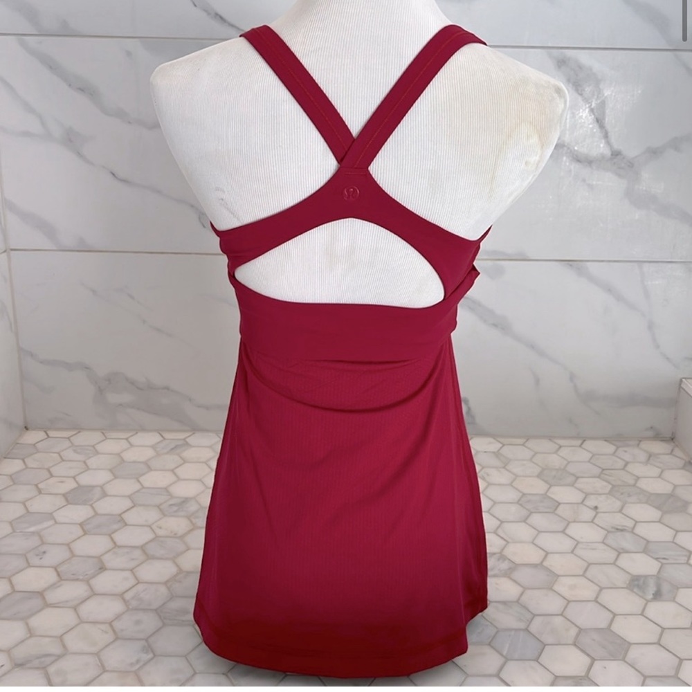 Lululemon Wrap It Up Tank Red Cranberry Open Back Racerback Tank Top Size 6